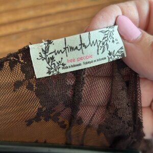 MESH BROWN LACE TOP FREE PEOPLE